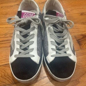 Golden Goose Sneakers, Size 6 Women, Dark Grey Glitter Limited Edition